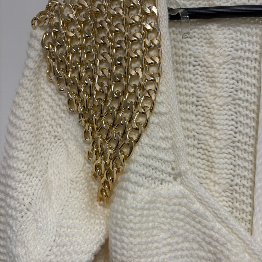 L'ATISTE Cream and Gold Long Sleeve Dress - Picture 7 of 12